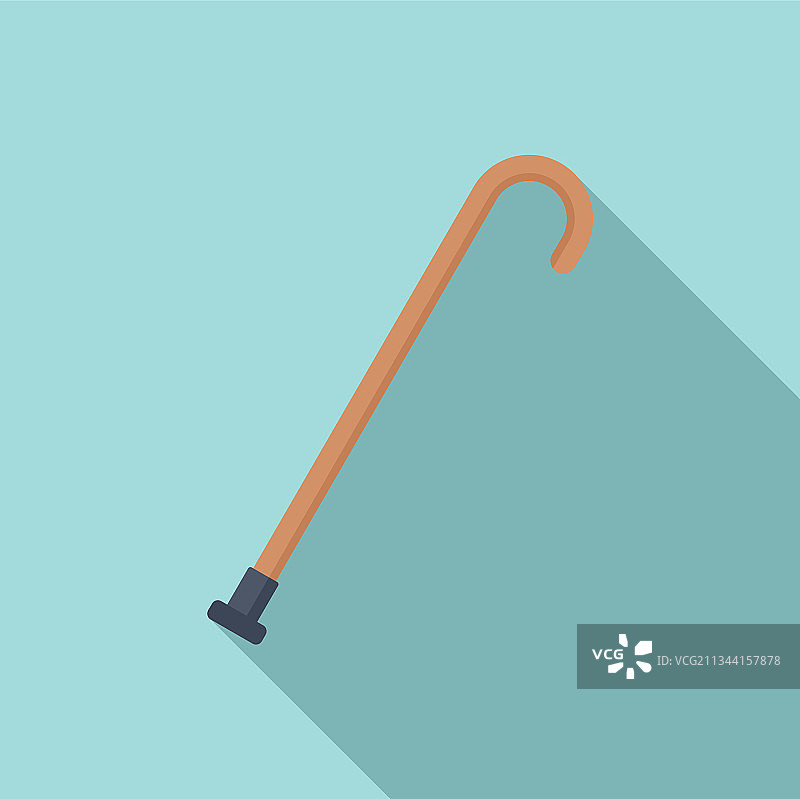 手杖图标扁平风格图片素材