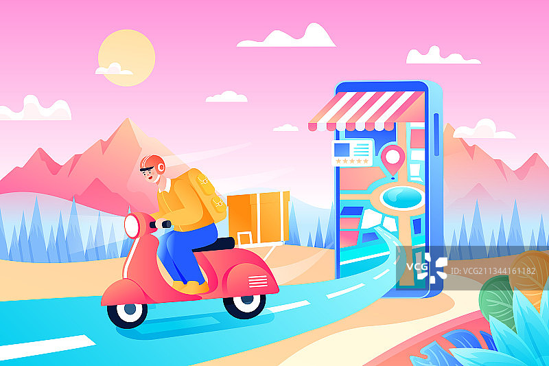 卡通网红直播带货电商网购圣诞节购物节学生双十一双十二矢量插画图片素材