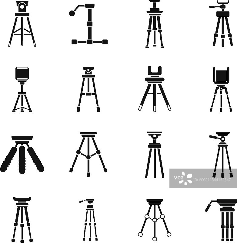 三脚架图标集，简约风格图片素材