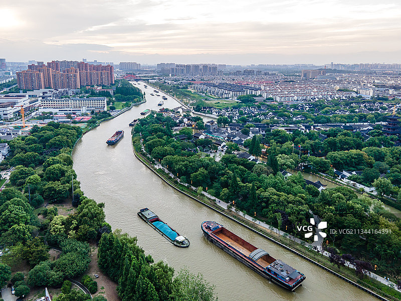 航拍苏州运河图片素材