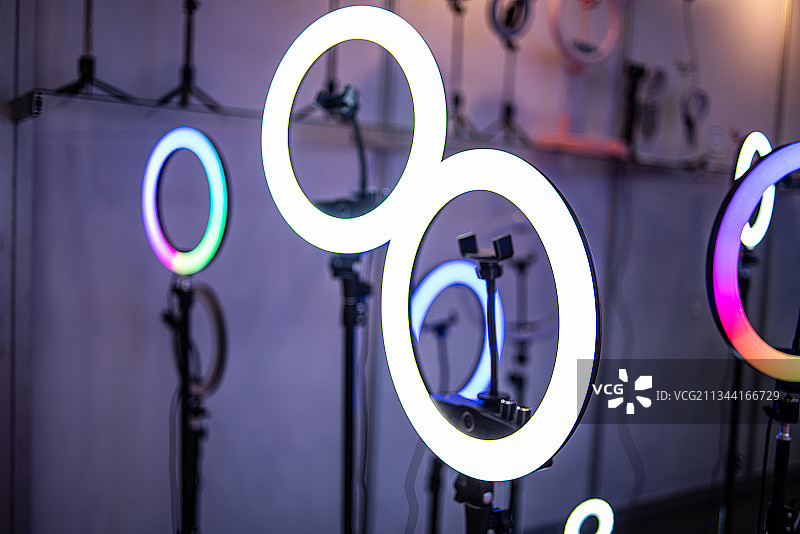 圆形LED直播补光灯图片素材