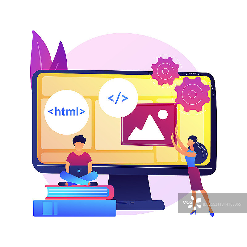 Web开发课程概念图图片素材