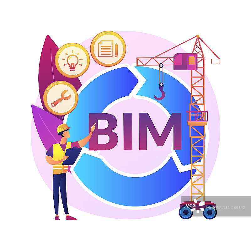 建筑信息模型抽象概念图片素材