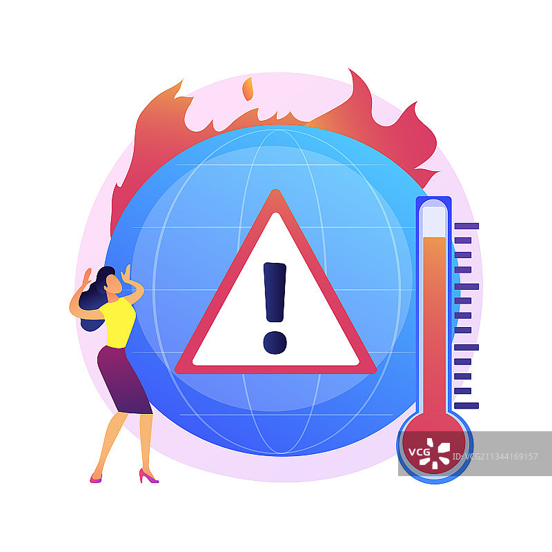 地球气候变化，全球气温升高图片素材