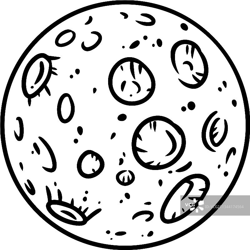涂鸦风格的可爱卡通月亮流星标志图片素材