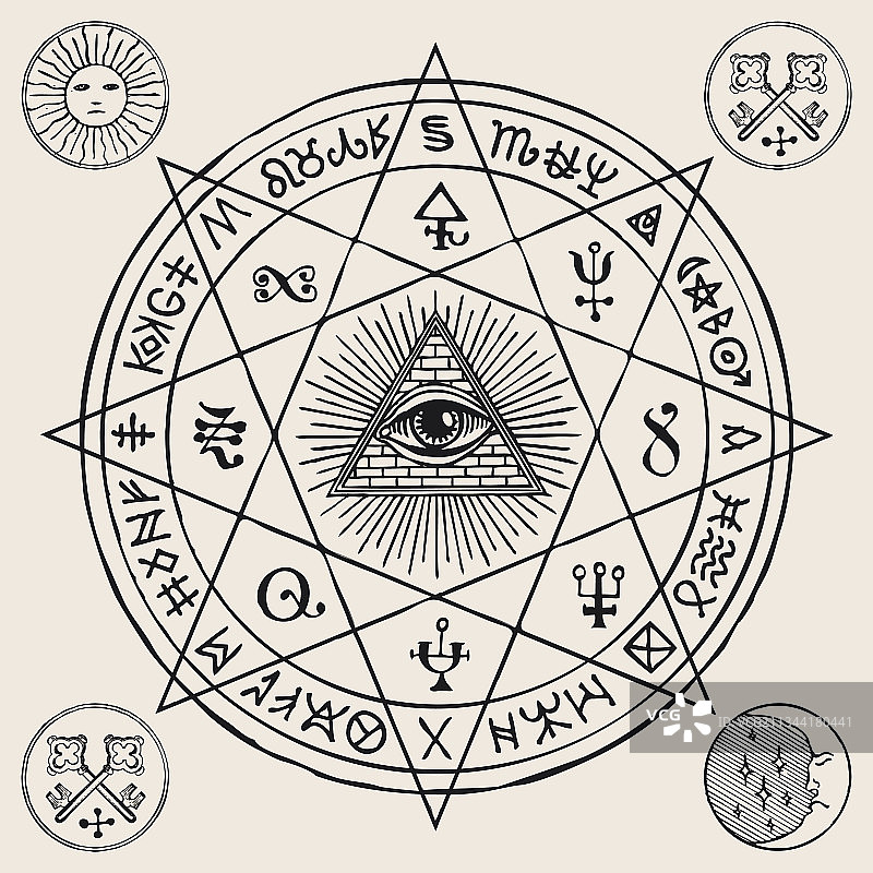 带有全视和深奥符号的banner图片素材