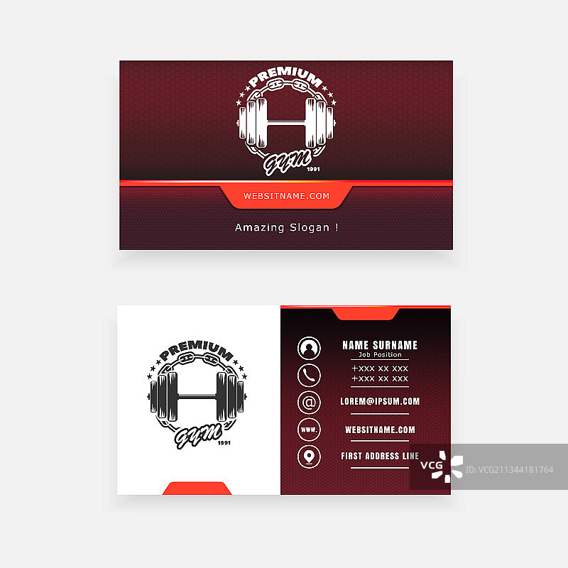 健身房商务名片图片素材