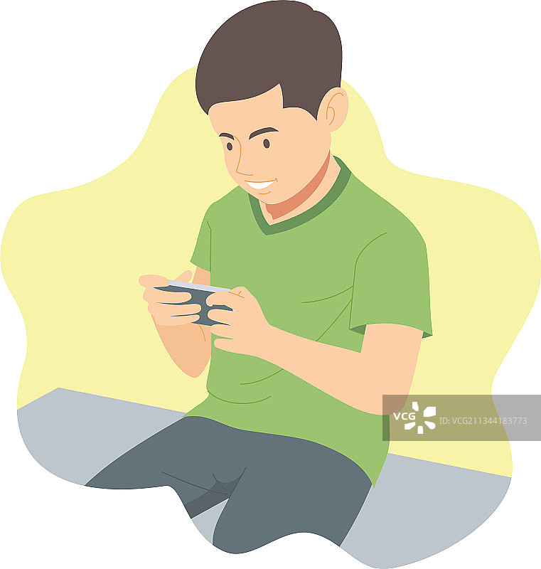 孩子们玩手机游戏图片素材