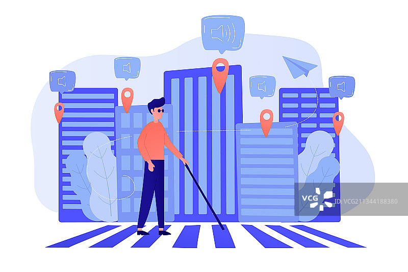 无障碍环境和智慧城市概念图片素材