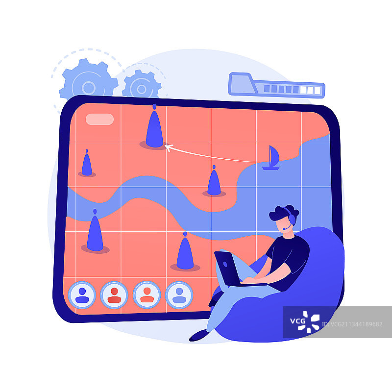 在线策略游戏抽象概念图片素材