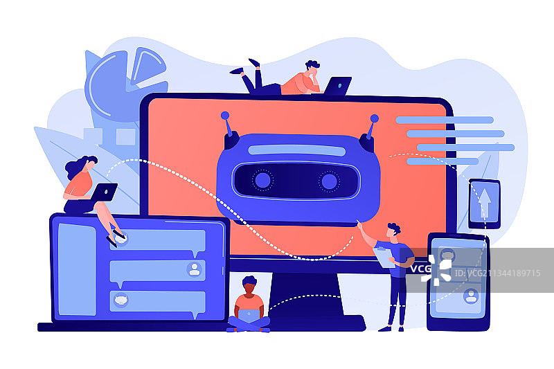 聊天机器人开发平台概念图片素材