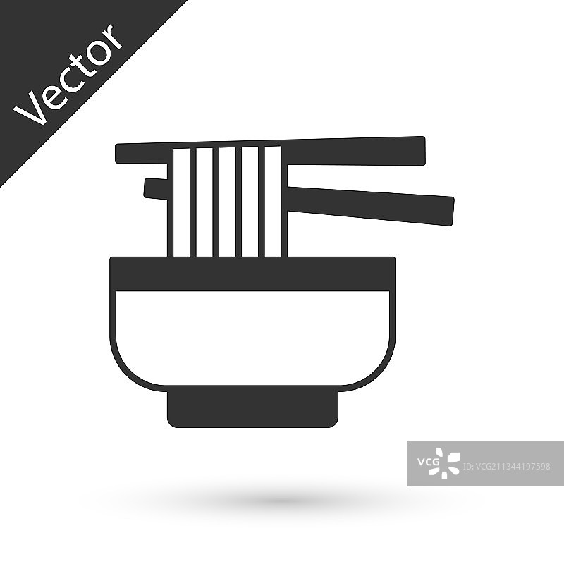 灰色拉面汤碗面条图标图片素材
