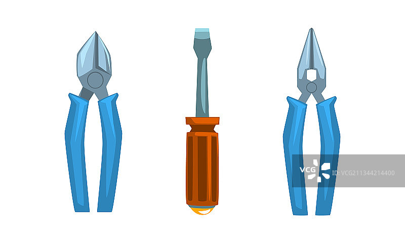 电工使用的手动工具和设备（带钳子）图片素材