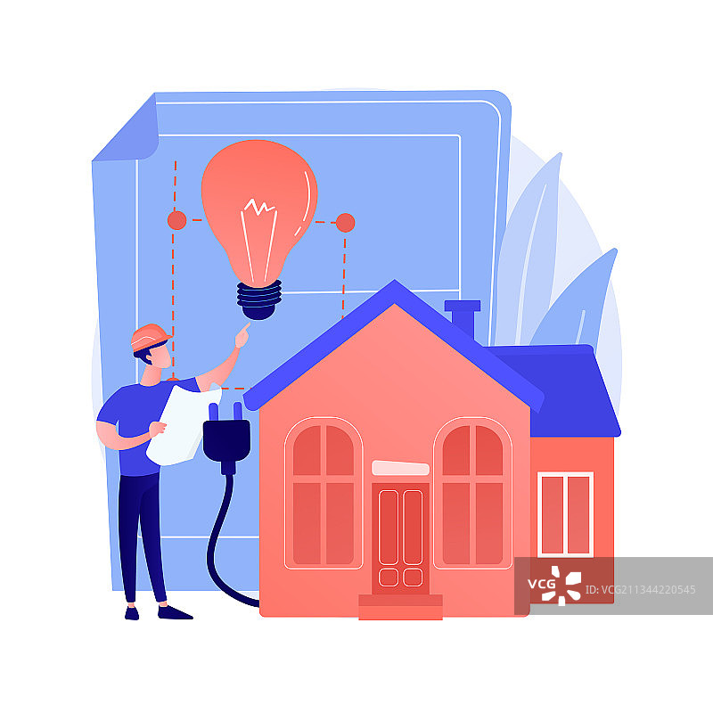 住宅电气建设抽象概念图片素材