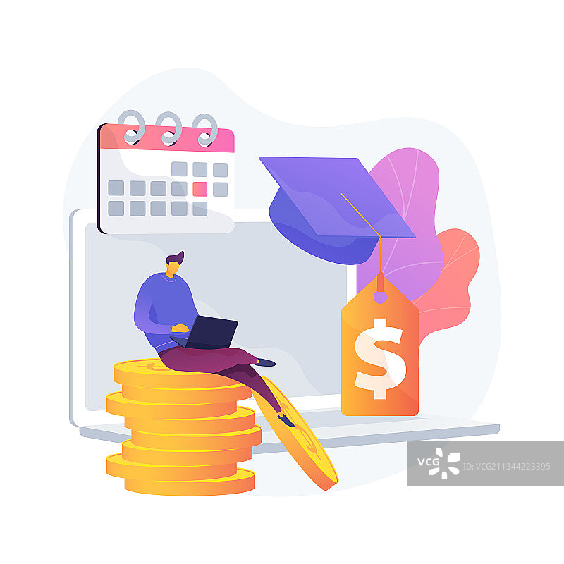 学生贷款延期还款抽象概念图片素材