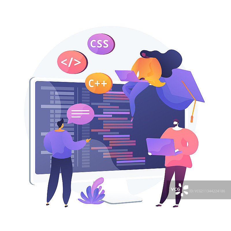 编程语言学习概念隐喻图片素材