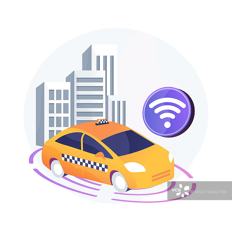 自动驾驶出租车抽象概念设计图片素材