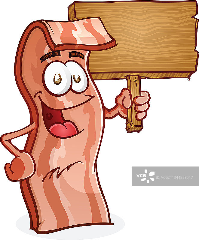 培根卡通人物手持木牌图片素材
