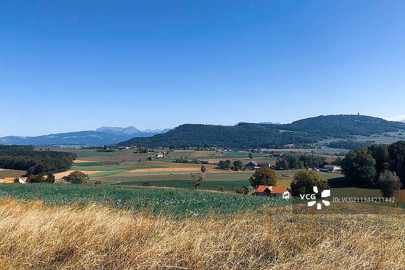 瑞士秋天的山谷图片素材