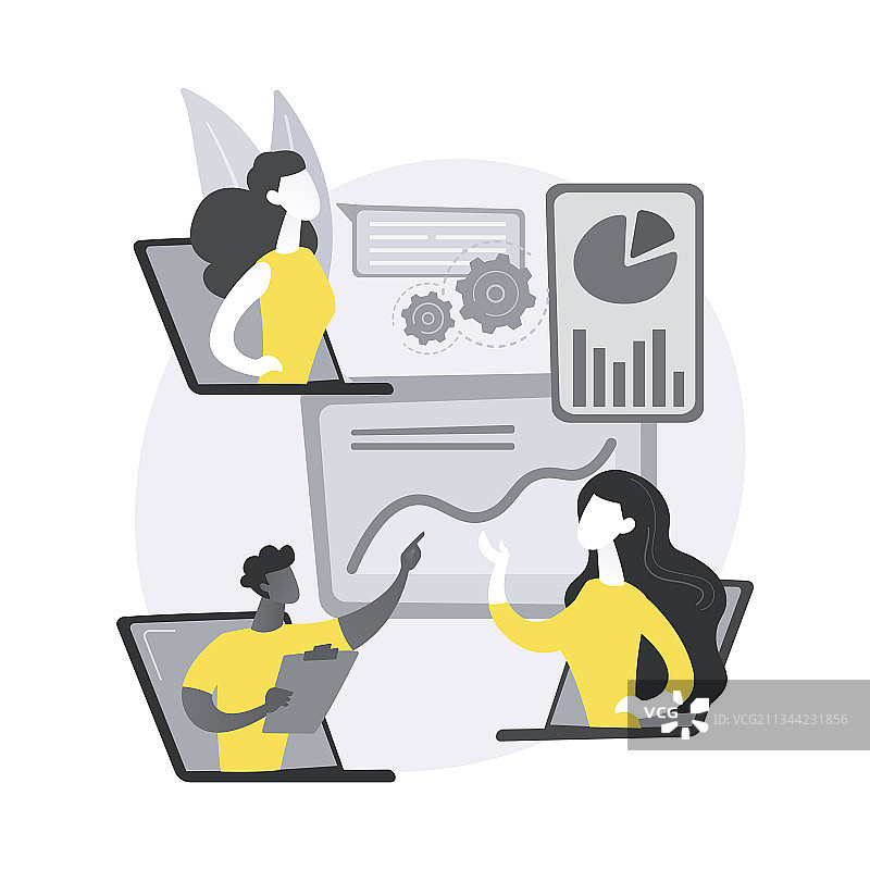 在线技术讲座抽象概念图片素材