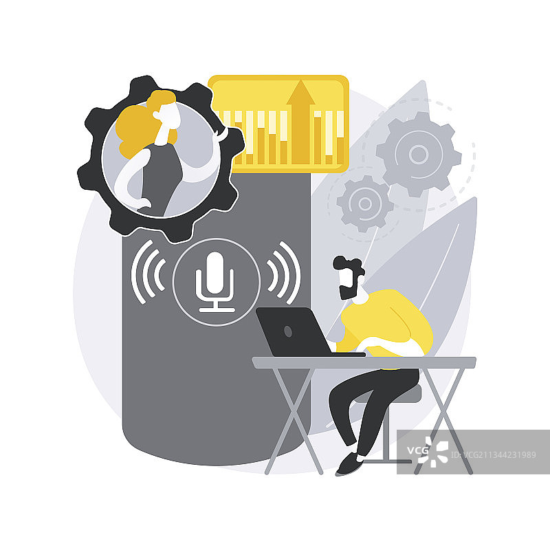 智能音箱办公室控制器抽象概念图片素材