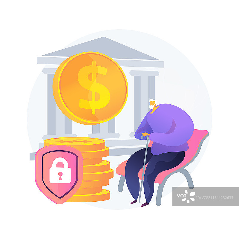 老年人财务安全抽象概念图片素材