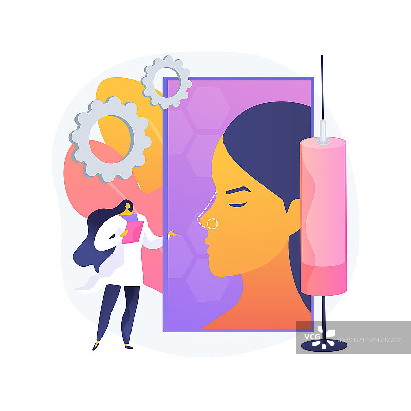 鼻整形抽象概念图片素材