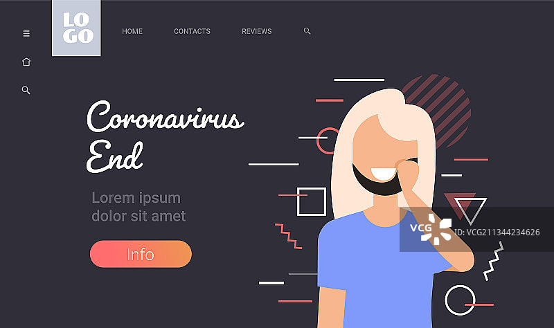 摘下面具庆祝胜利的女人图片素材