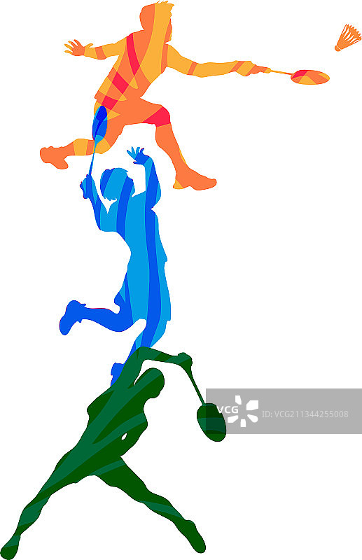 羽毛球运动员与空白图片素材