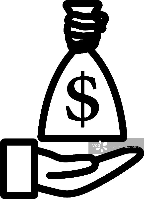 手持钱袋图标图片素材