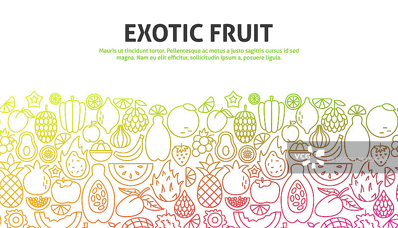 异域风情水果轮廓概念图片素材