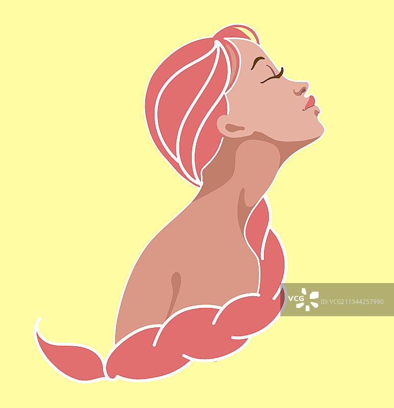 年轻漂亮的粉色头发女孩图片素材