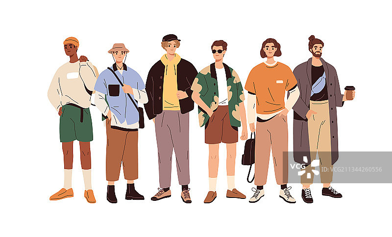 一群穿着时尚的男士肖像图片素材