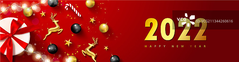 2022新年快乐banner节日背景图片素材