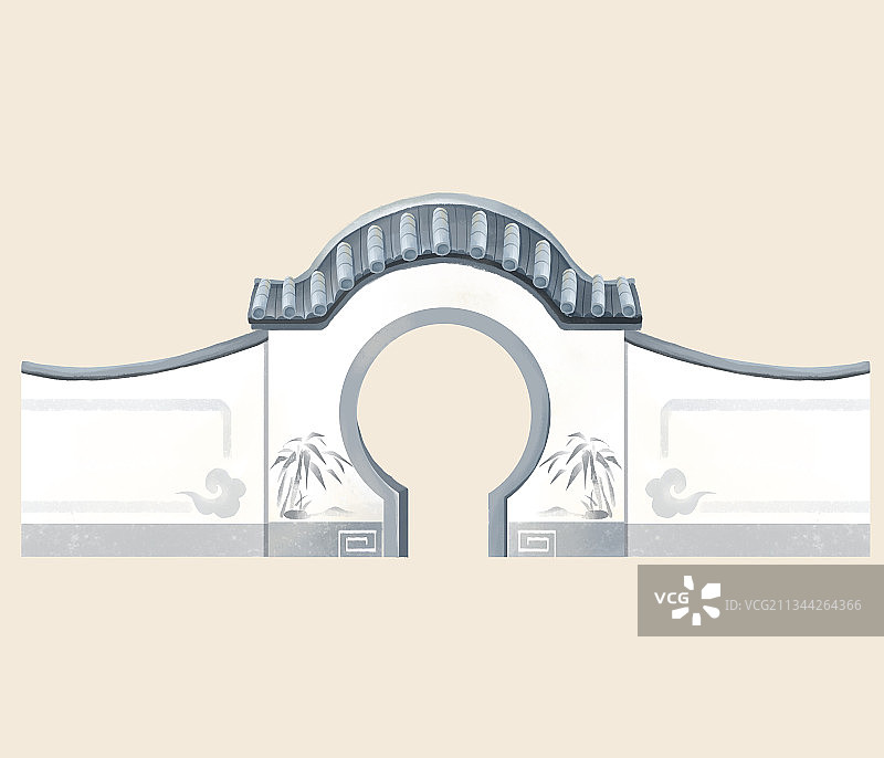园林拱门元素图片素材