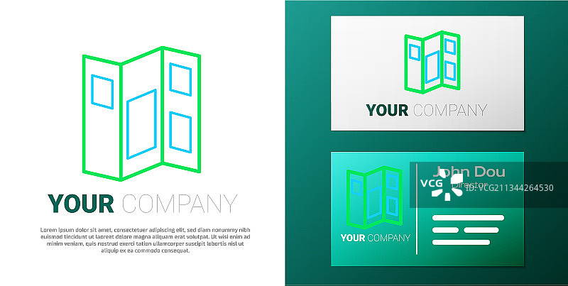 白色背景上的线条博物馆指南手册图标图片素材