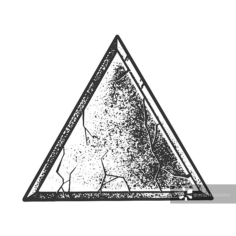 石头三角形线稿素描图片素材