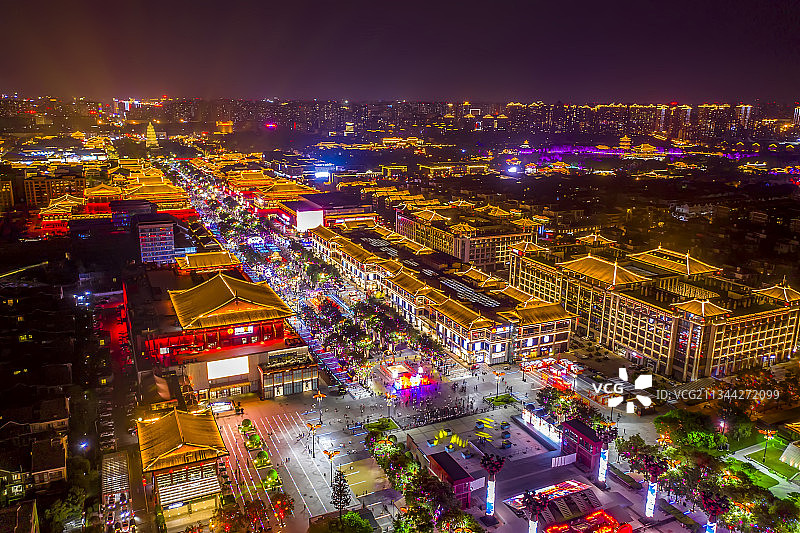 大唐不夜城夜景步行街图片素材