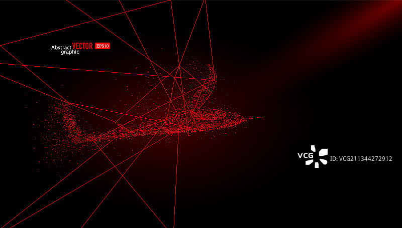 暗色背景上粒子点组合的滑翔机，抽象矢量科技商务背景图片素材