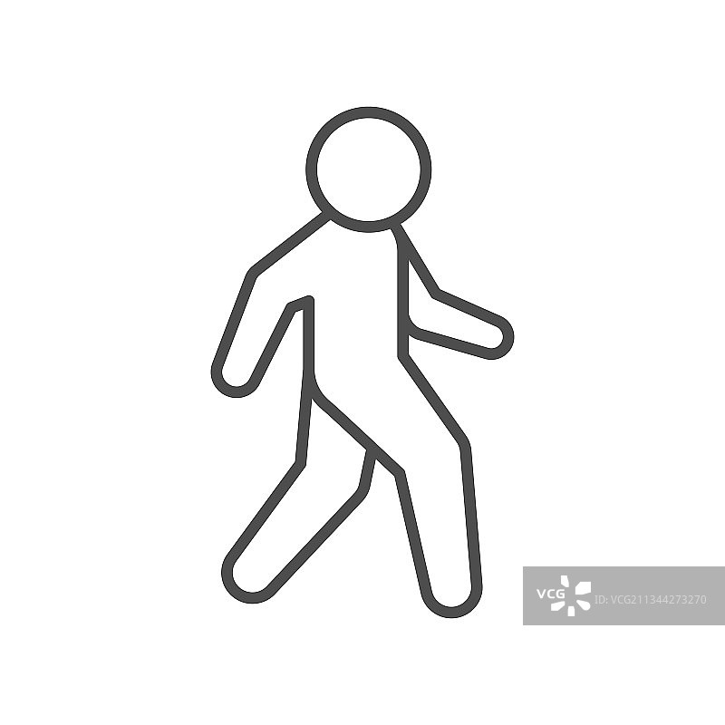 行人线路图标或步行概念图片素材