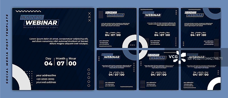 社交媒体网络研讨会帖子模板合集图片素材