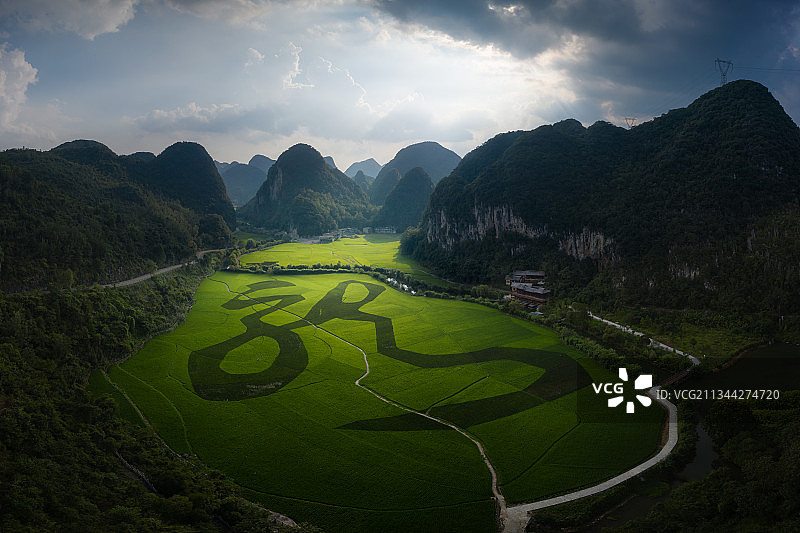 贵州安顺龙宫景区龙子田全景图图片素材