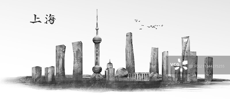 中国风上海东方明珠地标建筑图片素材