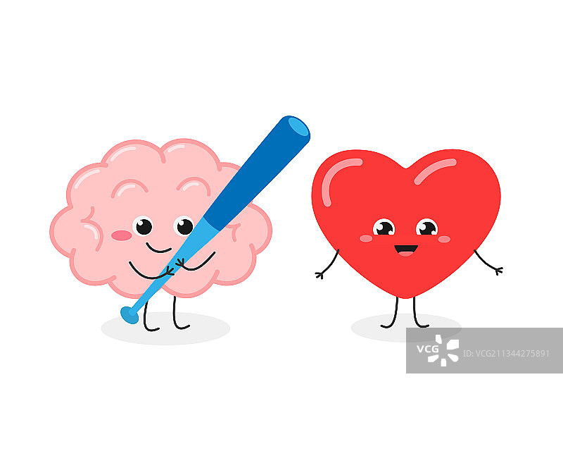 拿着棒球棒和狂喜之心的头脑图片素材