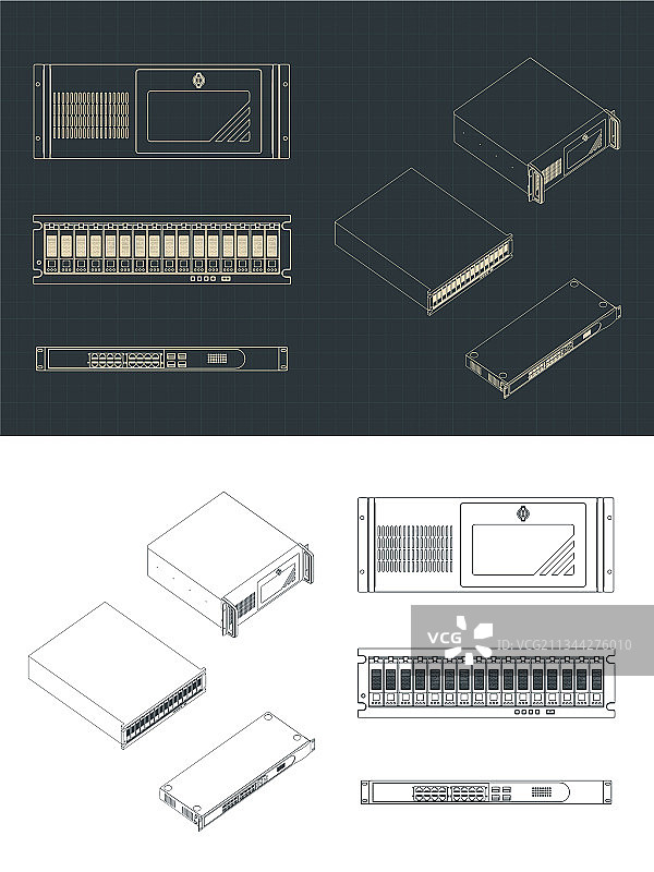 服务器机架和超级计算机单元图片素材