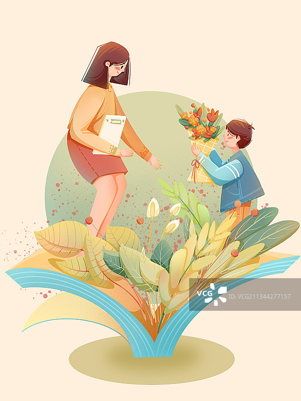 感恩教师节教育绘画插图图片素材