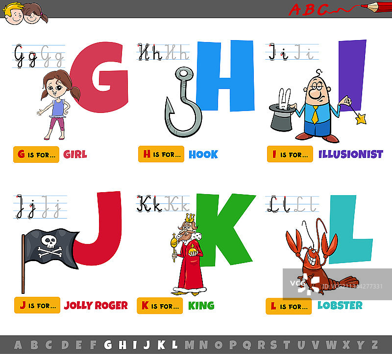 儿童教育卡通字母图片素材