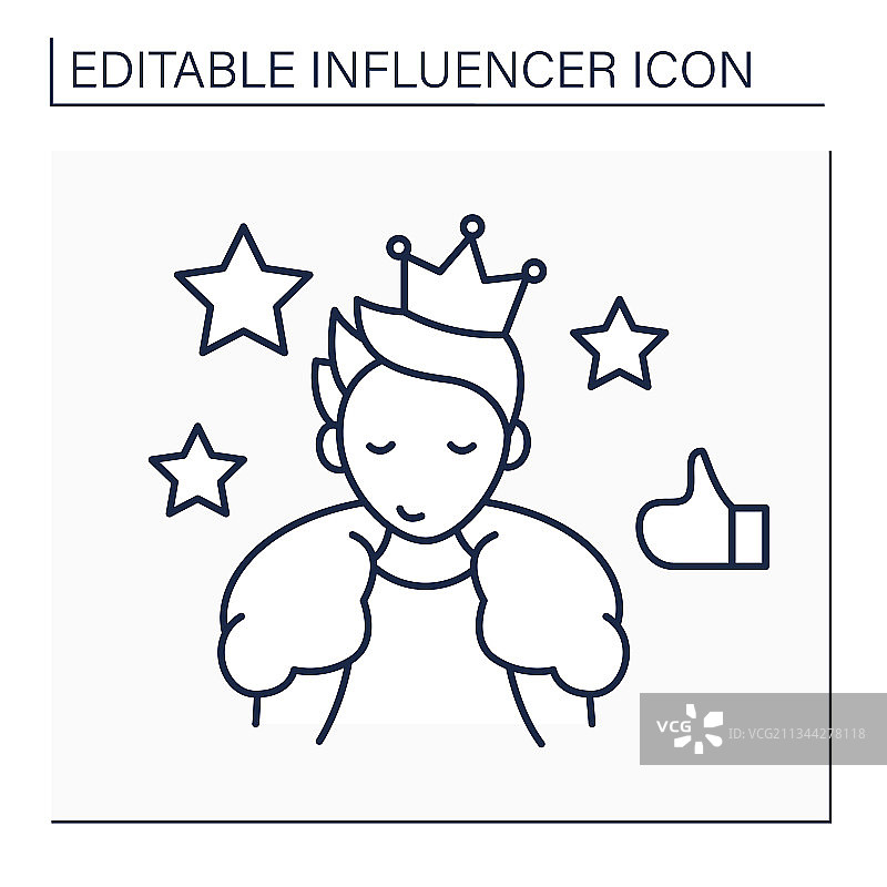 名人影响者线性图标图片素材