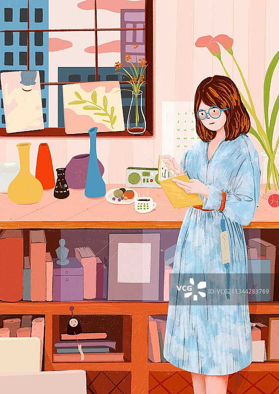 八月丨清晨丨阅读图片素材