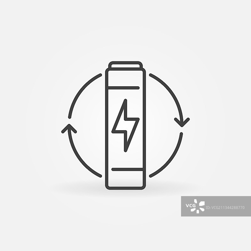 AAA电池细线概念图标或标志图片素材